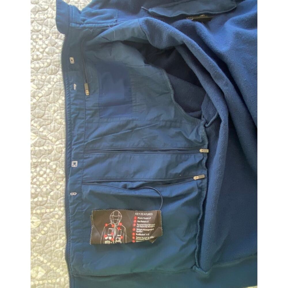 SCOTTeVEST Men's Hoodie 21 Pocket Full Zip Blue Size Large - Picture 7 of 10